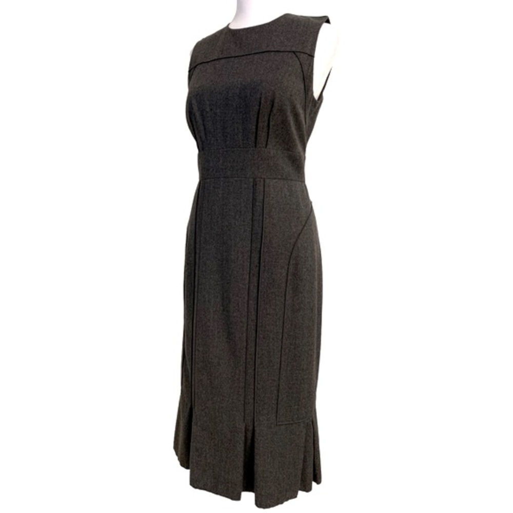 Magaschoni | NWOT Sleeveless Midi Sheath Dress in Charcoal Gray Size 2 - Picture 14 of 16